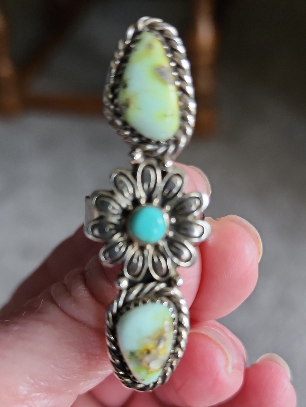 Authentic Sterling Silver With Real Palomeno Turquoise Stones! - Picture 5 of 5